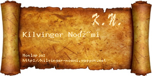 Kilvinger Noémi névjegykártya